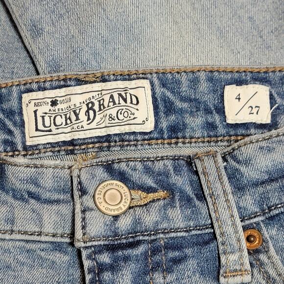 Lucky Brand Bridgette Skinny Embroidered Jeans Light Wash Blue Size 4/27 Boho - Picture 12 of 15